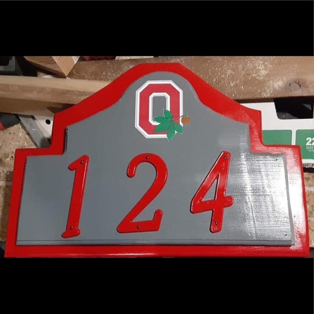 Handmade OSU Address Plaque.